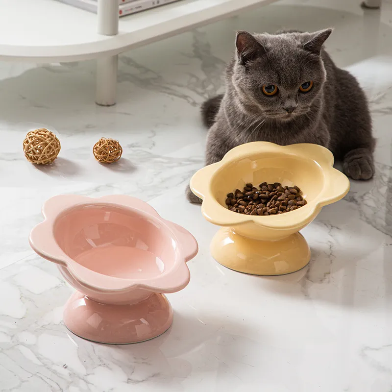 High-legged cat bowl Cute ceramic anti-knock protection - Image 3